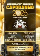 CAPODANNO 2026 HEXEN KLUB disco Canazei