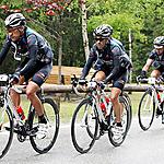 Corradini and his team mates - San Pellegrino Pass