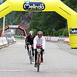 The finish of the female winner - Monica Bandini: 135 km in 5h11