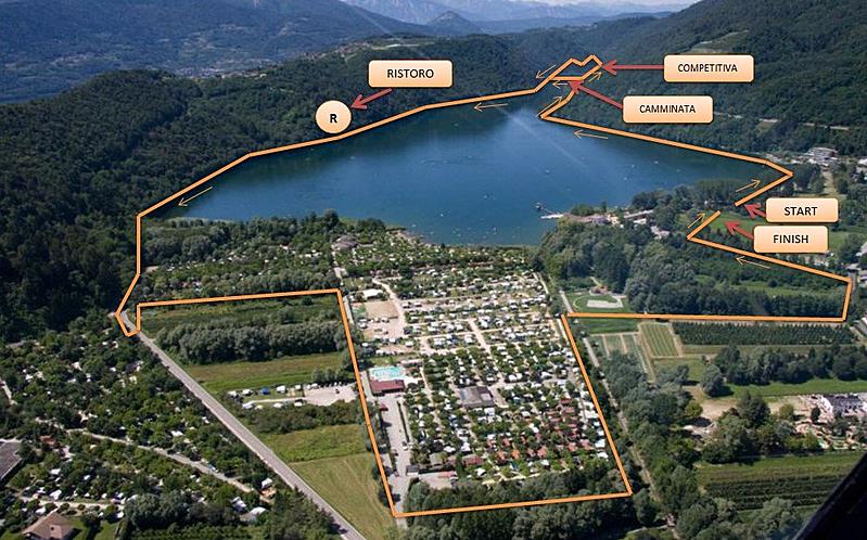 La mappa del Giro del Lago di Levico
