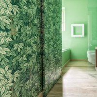Ristrutturazione Appartamento Verona  - La natura non solo ai propri piedi con il pavimento in Rovere Mod. Vecchia Toscana Chiaro, larghezze miste e finitura ad olio di Parkemo, ma anche nella carta da parati e nella scelta delle pitture. Un magnifico tutt