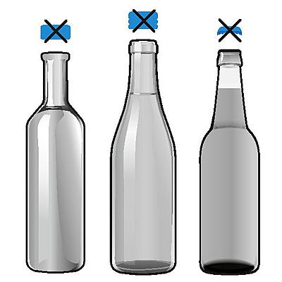 bottiglie senza tappo