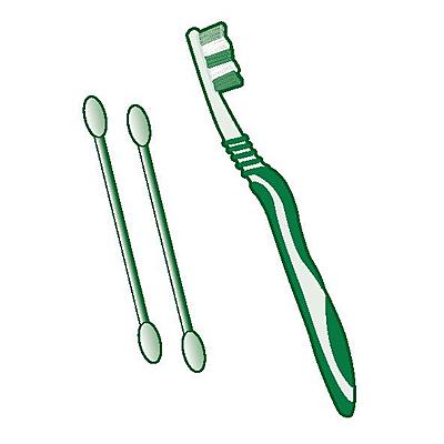 spazzolini e bastoncini per pulizia auricolare
