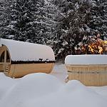 Esperienze ed emozioni Union Hotels Canazei - Cottege Hotel Villetta Maria, sauna esterna e vasca esterna calda